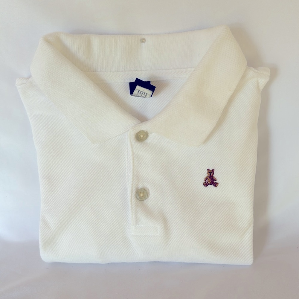 VINTAGE 2002 BABY GAP LONG SLEEVE POLO SHIRT WHITE COLOR TODDLER SIZE 3 - Picture 5 of 9